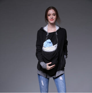 Buy black Multi-functional Mother Kangaroo Sweater