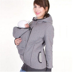 Buy gray Multi-functional Mother Kangaroo Sweater
