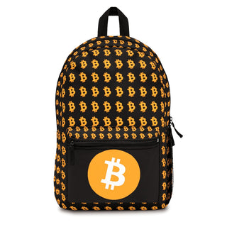 Bitcoin Backpack in colour orange and black front-side