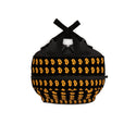 Bitcoin Backpack Top look pattern in colours black and orange
