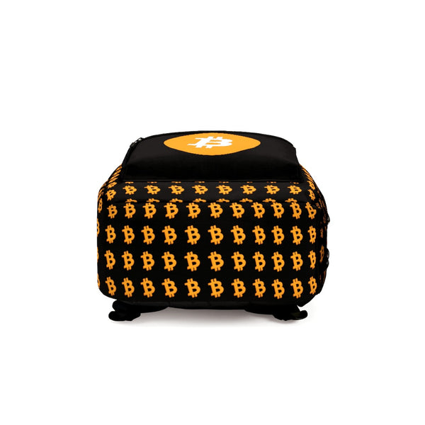 Bitcoin Backpack Bottom pattern in colour black and orange