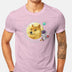 Dogecoin Rocket T-Shirt For Men in Colour Pink