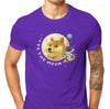 Dogecoin Rocket T-Shirt For Men in Colour Purple