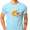 Dogecoin Rocket T-Shirt For Men in Colour skyblue