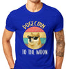 Dogecoin To The Moon T-Shirt for Men in colour blue