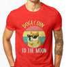 Dogecoin To The Moon T-Shirt for Men in Colour Red