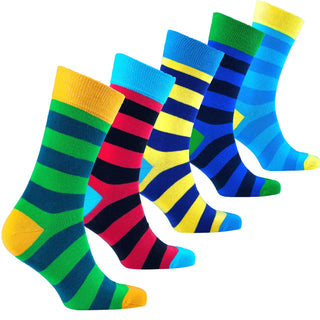 Men's Trendy Stripes Socks 5 Set-Pack