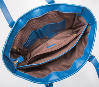 Miley - Blue Vegan Leather Laptop Bag