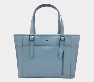 Miley - Blue Grey Vegan Leather Laptop Bag