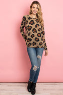 Mirr Hair Leopard Print Long Sleeved Top