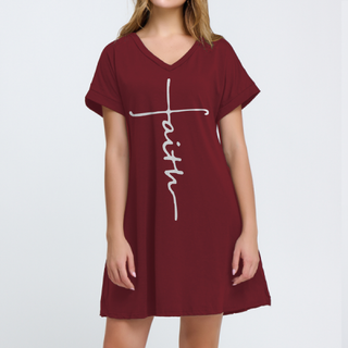 Buy winery Women's Casual V-Neck Short Sleeve Mini Dresses