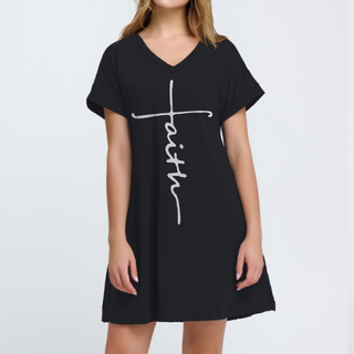 Women's Casual V-Neck Short Sleeve Mini Dresses