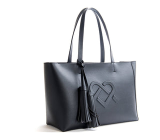 Tippi - Black Vegan Leather Tote Bag