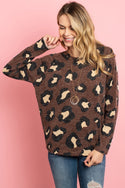 Mirr Hair Leopard Print Long Sleeved Top