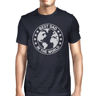 World Best Dad Mens Navy Graphic Tee Funny Dad