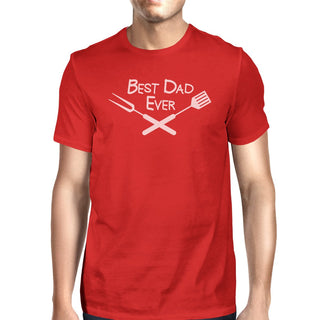 Best Bbq Dad Mens Red Round Neck Tee Funny