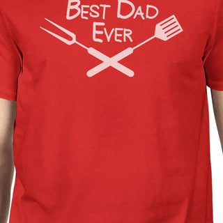 Best Bbq Dad Mens Red Round Neck Tee Funny