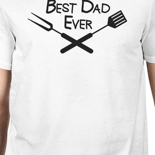 Best Bbq Dad Mens White Graphic Design T-Shirt