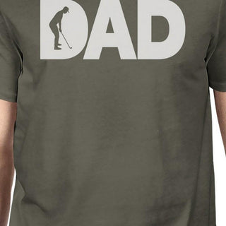 Dad Golf Mens Dark Grey Round Neck Tee Fathers Day