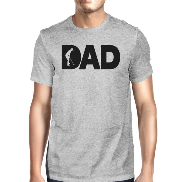 Dad Golf Mens Gray Graphic Tee Shirt Golf Dad