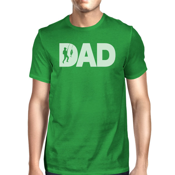 Dad Fish Mens Green Graphic Design Tee Unique