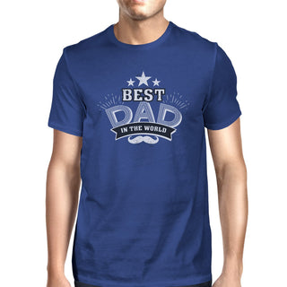 Best Dad In The World Mens Blue Vintage Tee Cute