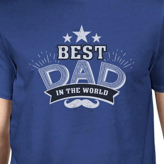 Best Dad In The World Mens Blue Vintage Tee Cute