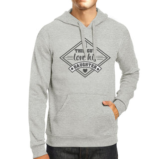 This Guy Love His Daughter Mens Grey Hoodie New