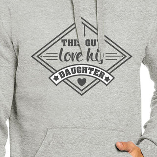 This Guy Love His Daughter Mens Grey Hoodie New